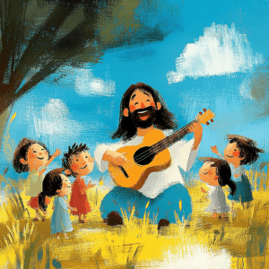 Jesus cantando com crianças - Culto Infantil