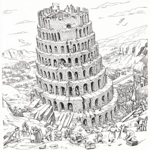 Desenho da torre de babel não concluída