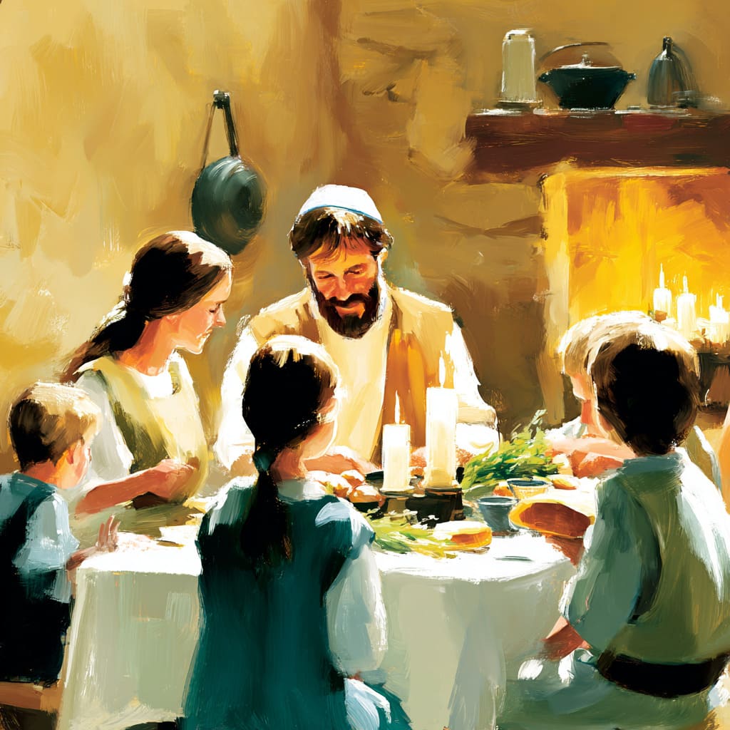 Família comendo na mesa