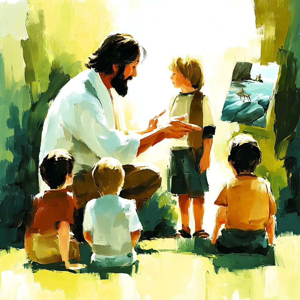 Homem ensinando meninos