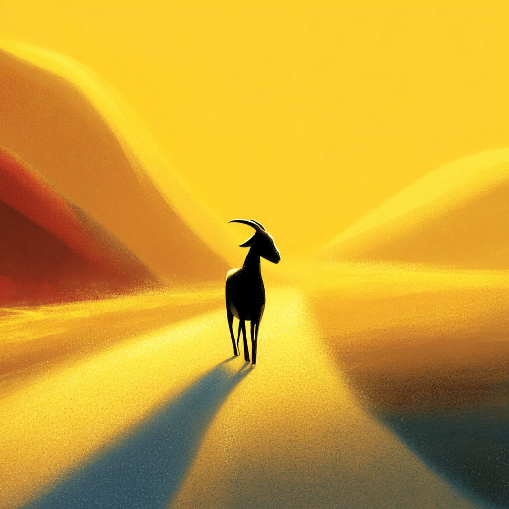 Bode andando no deserto sozinho.