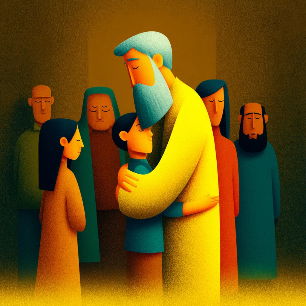 Abraço do avô em menino