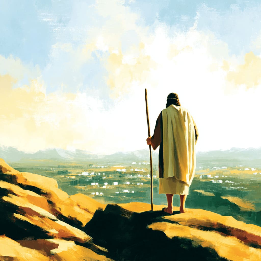 Ilustração de Moisés no monte Sinai