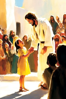 Desenho de criança ao lado de Jesus