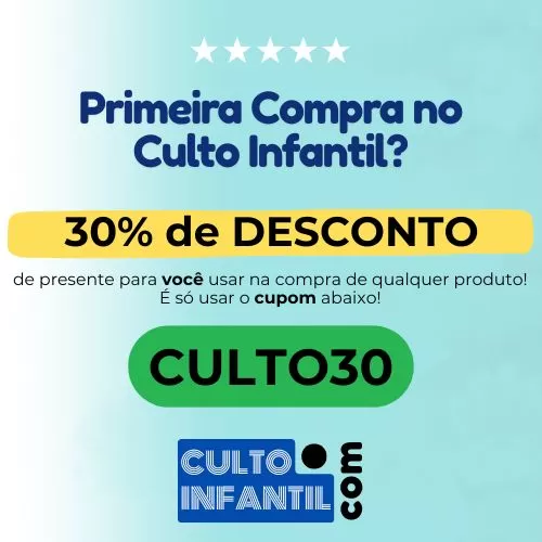 Cupom Primeira Compra Culto Infantil com desconto de 30%
