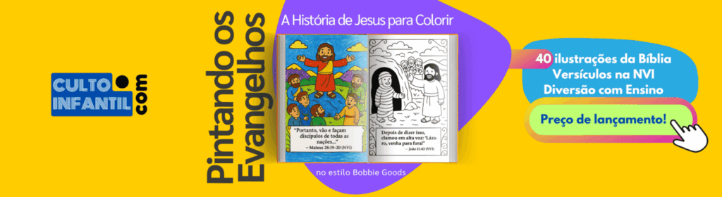 Imagem em banner de um livro de colorir infantil