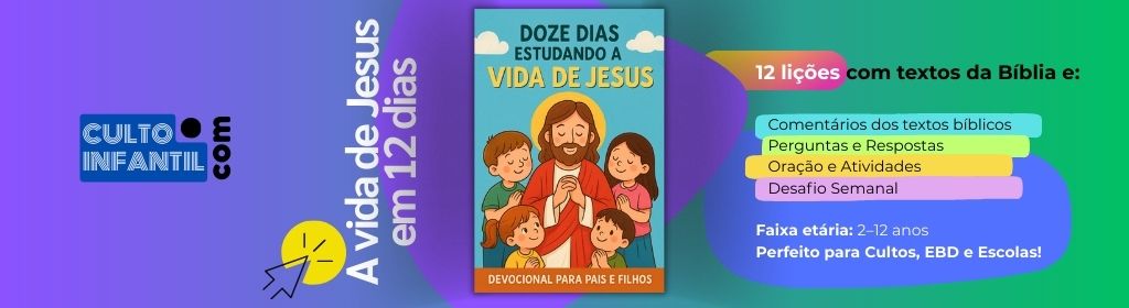 banner de material para crianças sobre Jesus