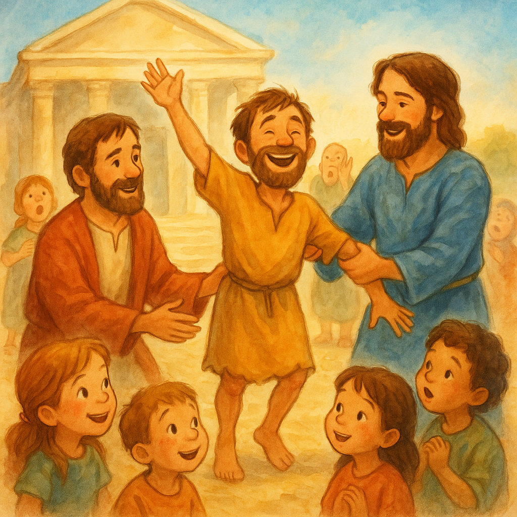 - Atos capítulo 4 explicado para crianças: a coragem de Pedro e João - cena 1